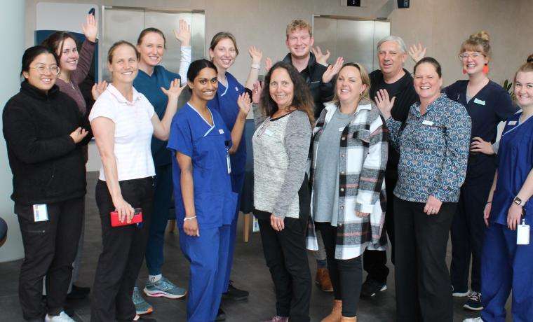 Allied Health staff at Bass Coast Health invite other Allied Health professionals to join their fabulous team. They are, from left, Teresa Ta, Ashleigh Sartori, Angela Hawkes, Emily Shea, Pamodi Nandasena, Ellen Granger, Linda Trevisi, Luke Anstey, Cara Hammond, Philip Du Heaume, Sally Phillips, Hannah Toose and student Jessica Alderton.