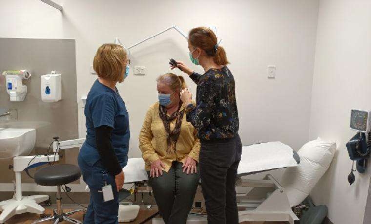 Associate Professor Victoria Mar (right) is leading the IMAGE trial involving Bass Coast residents that is investigating the effectiveness of melanoma surveillance photography