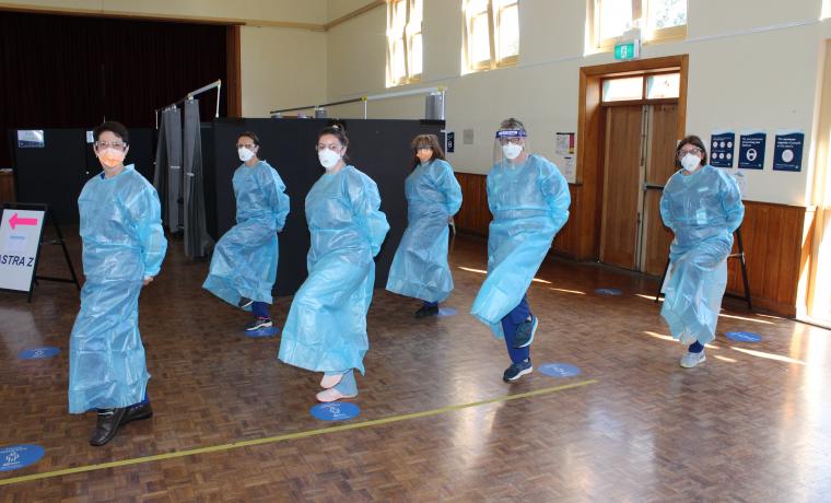 Vaccination staff had fun keeping our community safe during the COVID pandemic by conducting an extensive vaccination program at the Wonthaggi Town Hall.