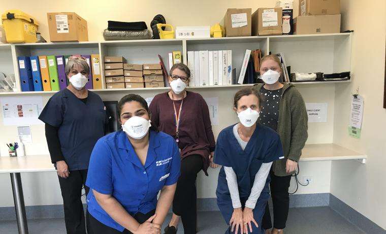 The Palliative Care team at Bass Coast Health is, back from left, Anita Crank, Palliative Care Clinical Nurse Consultant; Kelly Koshade, Nurse Practitioner with Gippsland Regional Palliative Care Consultancy Service; and Rebecca Gysberts, Acting Nurse Unit Manager District Nursing and Palliative Care. Front, from left, Mankiran Kaur, Student Nurse at Federation University, and Leila Hutchison, Intake Coordinator District Nursing and Palliative Care.