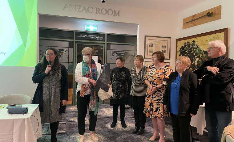 Enjoying the Phillip Island Health Hub Auxiliary’s Trivia Night were Amanda Drennan and Auxiliary members. Pictured during the members raffle draw were, from left, Amanda Drennan, Auxiliary President Wendy Williams, Auxiliary Secretary Gill Scrase, Auxiliary Treasurer Joan Gaunt, and Auxiliary Committee members Louanne Caldwell, Cheryl Overton and Peter Paul.