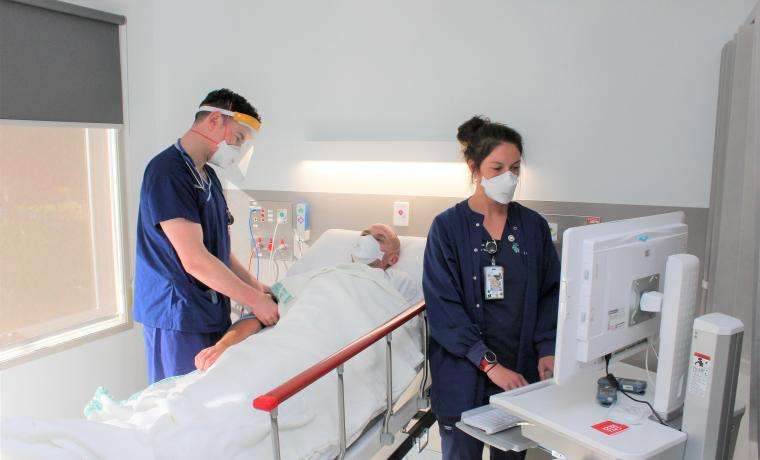 Dr Chris Garwood (left) is one of a team of emergency specialists now servicing Bass Coast Health’s Emergency Department at Wonthaggi Hospital and Urgent Care Centre at Phillip Island Health Hub. He’s with Emergency Department Associate Nurse Unit Manager Alyssa Hughes. [