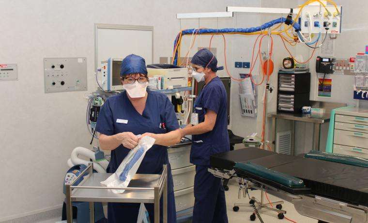 Scrub Scouts Fenella King (left) and Louise McKenzie prepare for surgery at Wonthaggi Hospital. They are keen to move into their new theatres and are keen to welcome new colleagues.