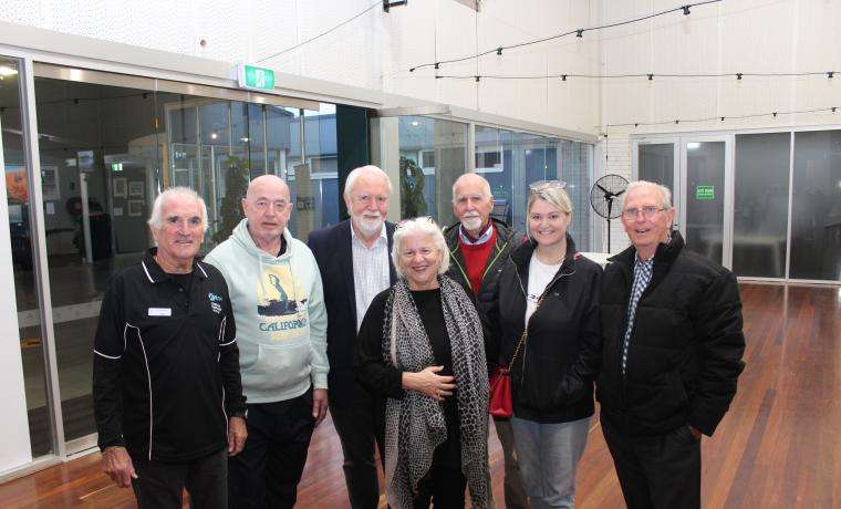 Bass Coast Health CAC members Terry Shannon (third from right) and Terry Hall (right) discussed the health service at a Community Forum at Inverloch. They are with former Board Chair Don Paproth (third from left) and CEO Jan Child (centre) and forum participants.