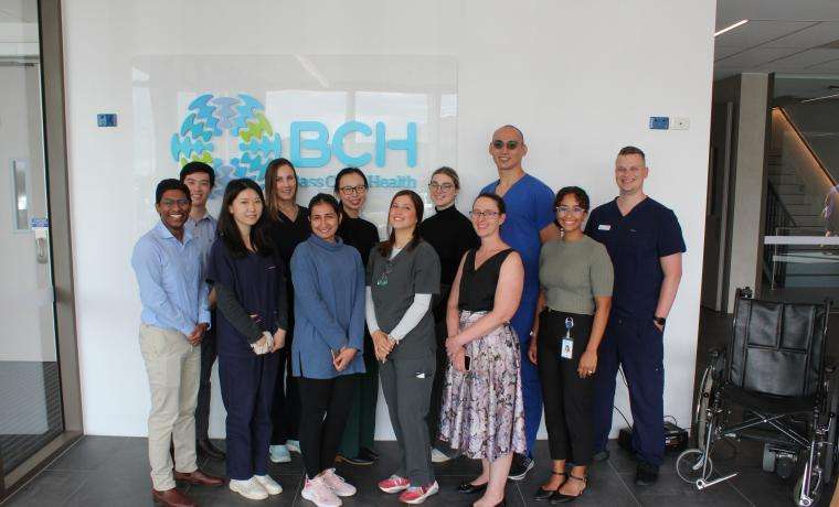 The new Junior Doctors at Bass Coast Health are, front from left, Maneesha de Silva (Surgical Registrar, Austin Health), Yolanda Luo (Monash Health, Medical Hospital Medical Officer), Kajal Malhotra (International Medical Graduate, Hospital Medical Officer), Georgina Hollmann (International Medical Graduate, Hospital Medical Officer), Dr Renee Kelsall (BCH Chief Medical Officer) and Rama Mikhail (Austin Health, Surgical Hospital Medical Officer). Back from left, Samuel See (Monash Health, General Medical Re