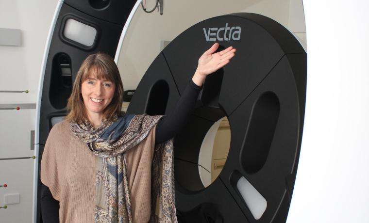 Lyn Corrigan, the new Clinical Trials Governance Project Officer at Bass Coast Health, with the Vectra machine at Wonthaggi Hospital that will give the community access to melanoma trials at Wonthaggi Hospital.