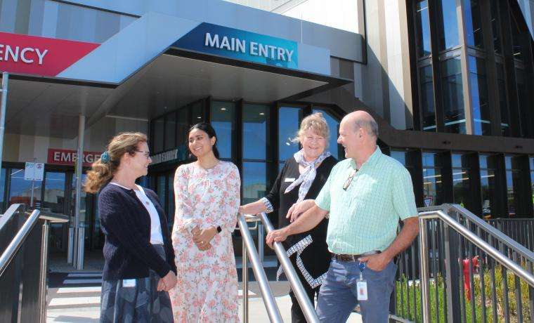 Bass Coast Health’s Credentialled Diabetes Educators, from left, Claire Gatto, Upmajit Kaur, Vivienne Prestidge and Roger Lindenmayer at Wonthaggi Hospital.