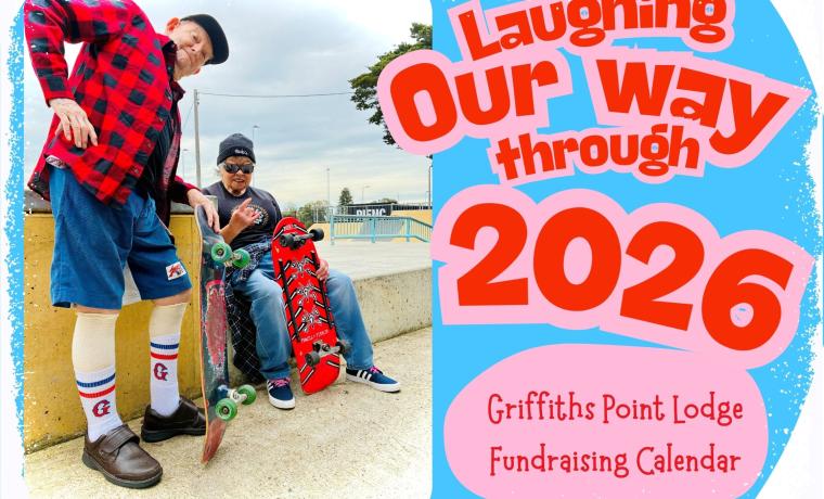Griffiths Point Lodge residents Ken Roney and Betty Pescud feature on the front cover of the Griffiths Point Lodge fundraising calendar, celebrating World Youth Day.