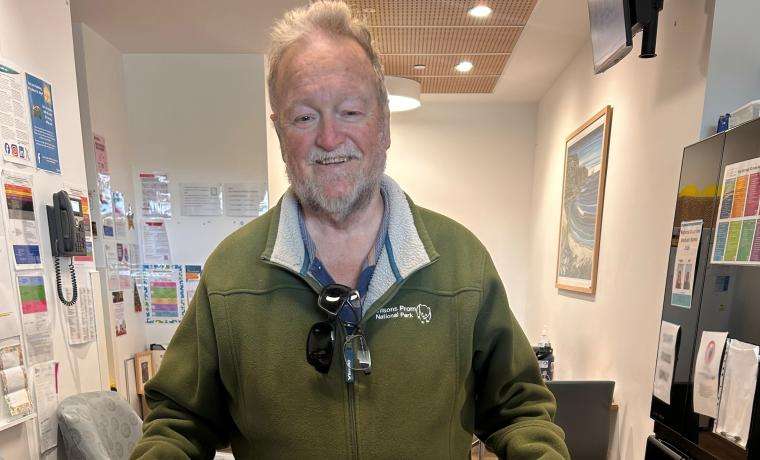 Peter Hawkins delivers pastries to the staff at Wonthaggi Hospital’s Emergency Department to thank them for helping to save his life after nearly drowning at Inverloch.
