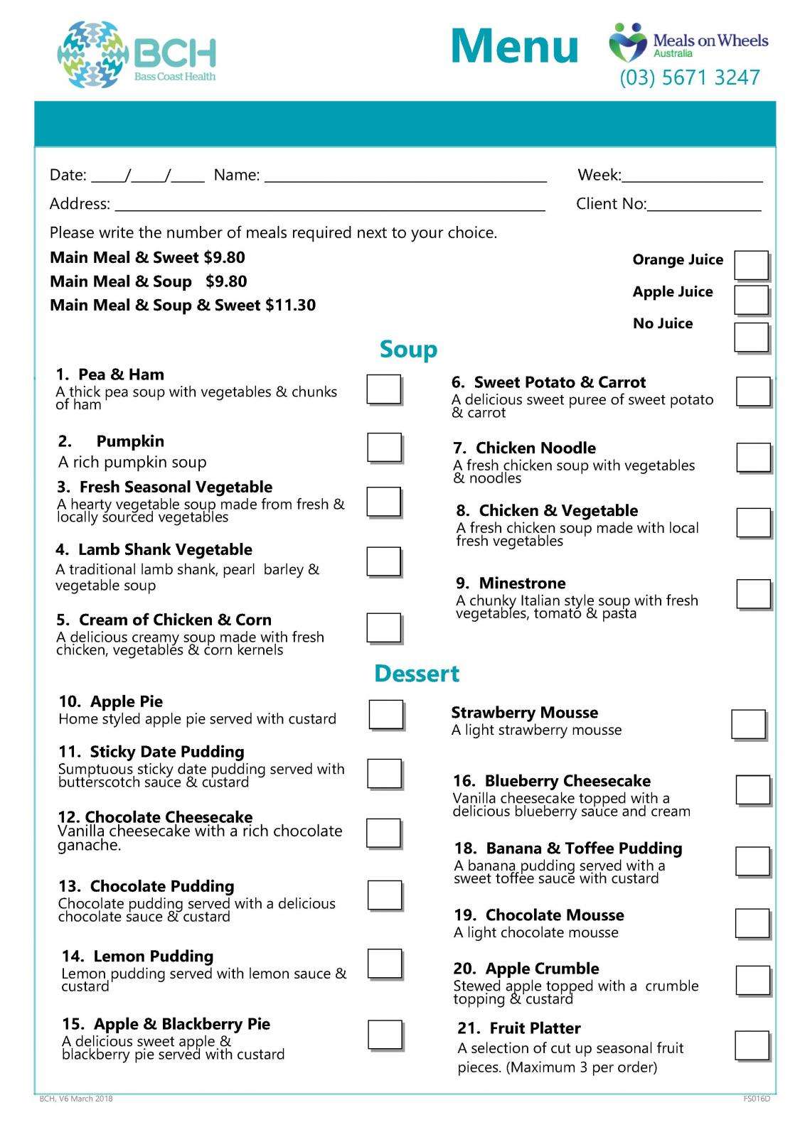 MOW Menu Page 1