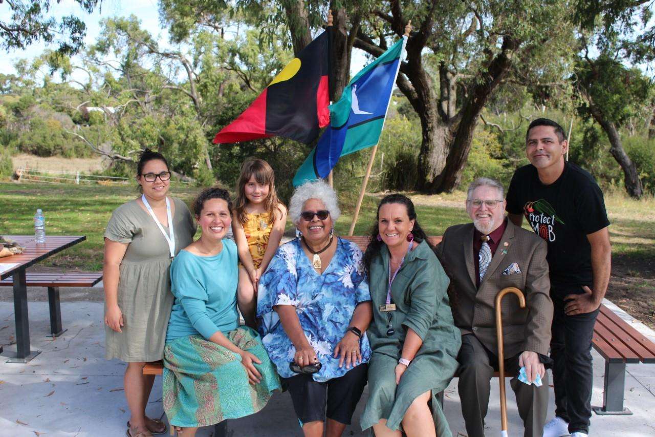 Khiara Harrison, Safina and Letty-Brooke Stewart, Dr Doseena Fergie OAM, Patrice Mahoney OAM, Anthony Egan, Paul Patten (Closing Gap)