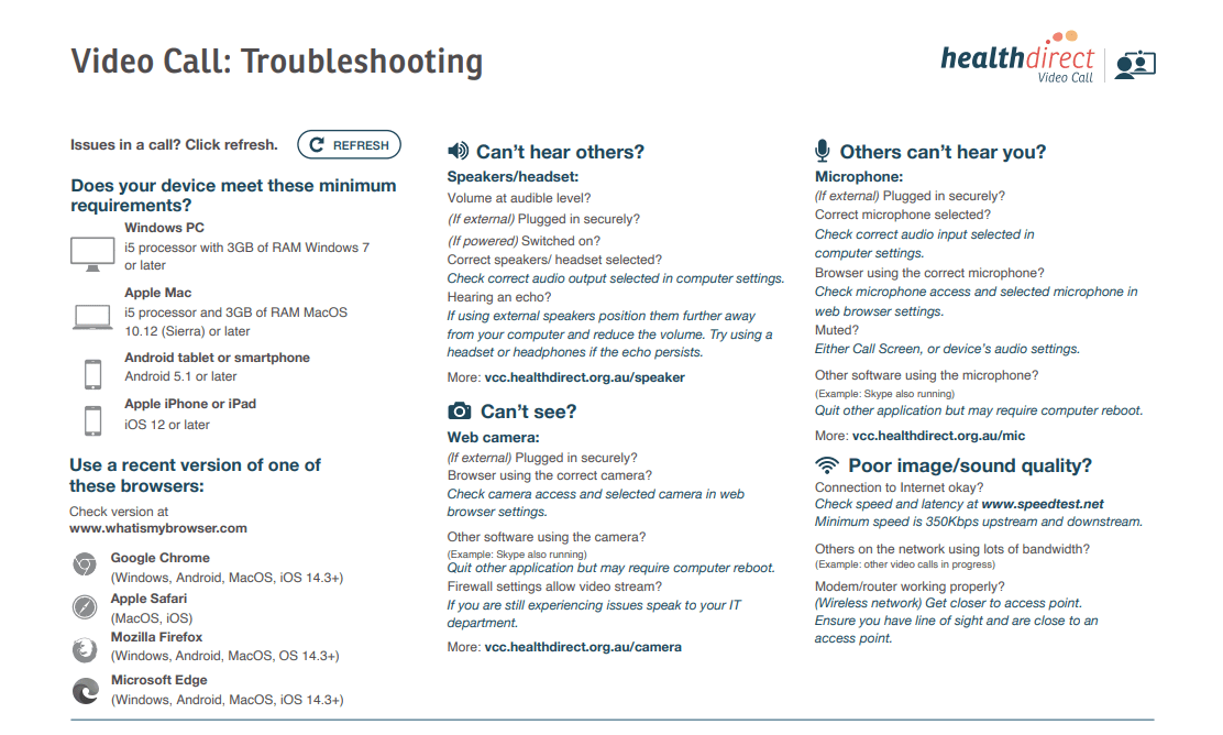 Video Call Troubleshooting