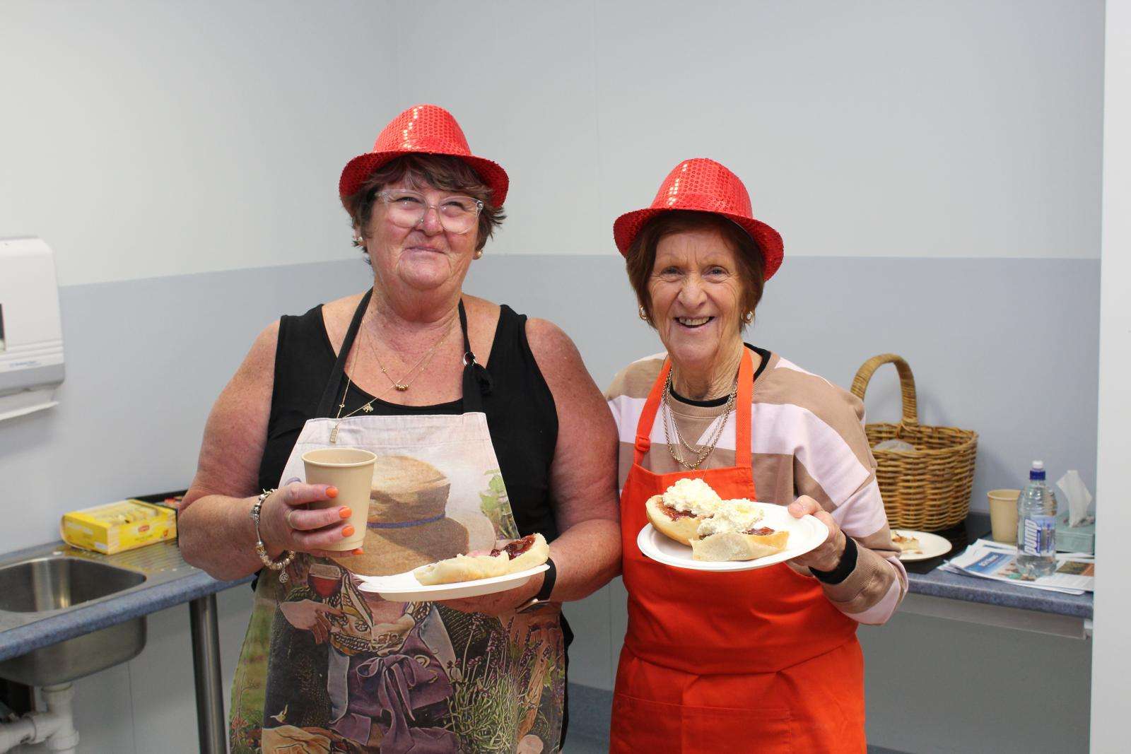 BCH Ladies Auxiliary members Raye Tucker and Maureen Chisholm were among the volunteers serving tasty Devonshire teas.