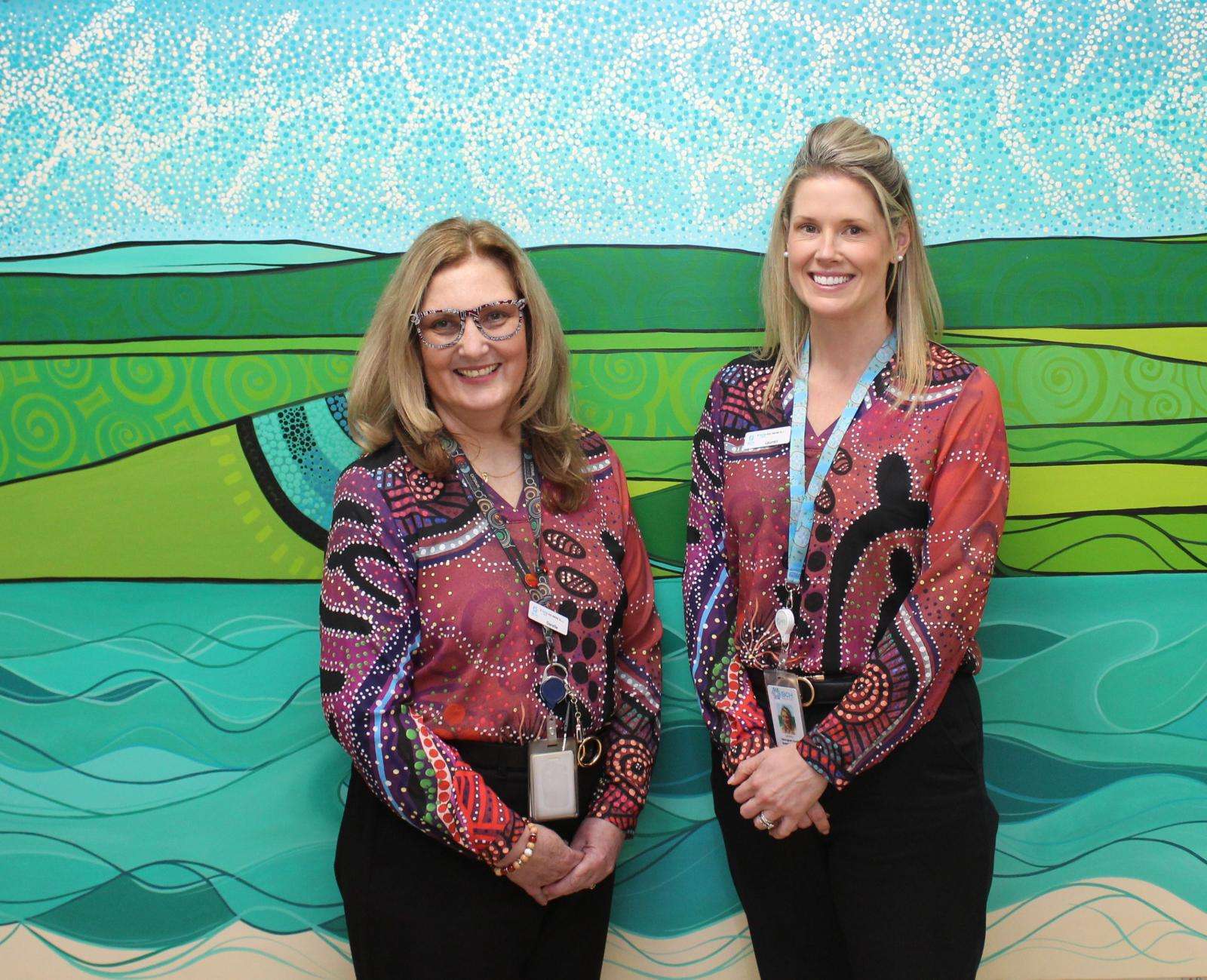 Our Aboriginal Health team includes, from left, Darelle Van Haaster (Clinical Team Lead and Aboriginal Health Clinical Nurse Consultant) and Lauren O'Dwyer (Aboriginal Health Nurse).